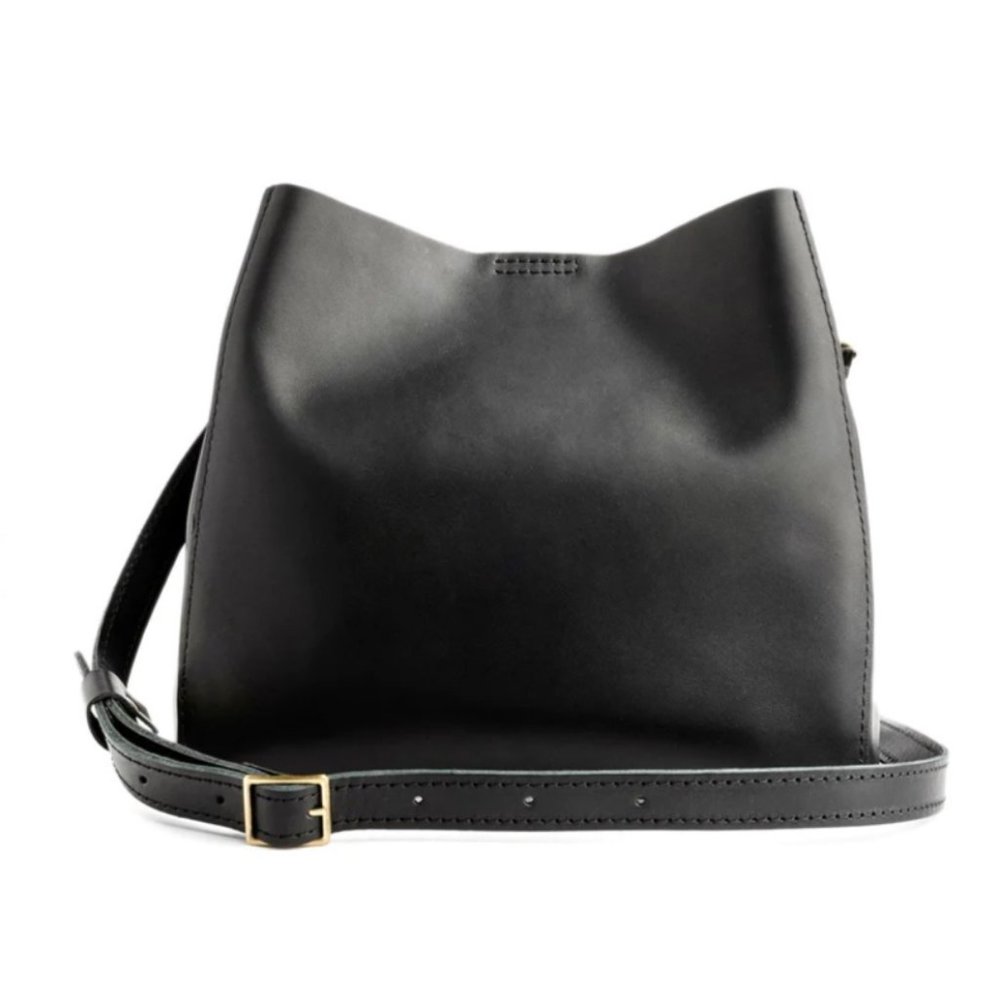 Portland Leather Butterfly Bucket Bag, EUC